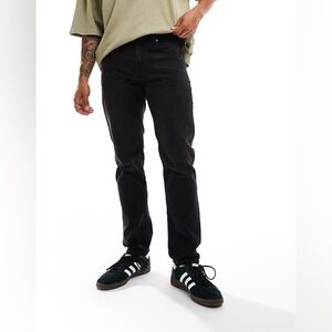Pull and Bear Skinny Biker Jeans In Washed Black Button Fly‎ Men’s Size 32 EUC